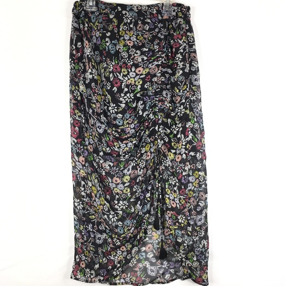 SOLD - Rebecca Minkoff Romy Ruched-Side Floral Midi Skirt - Picture 6 of 8